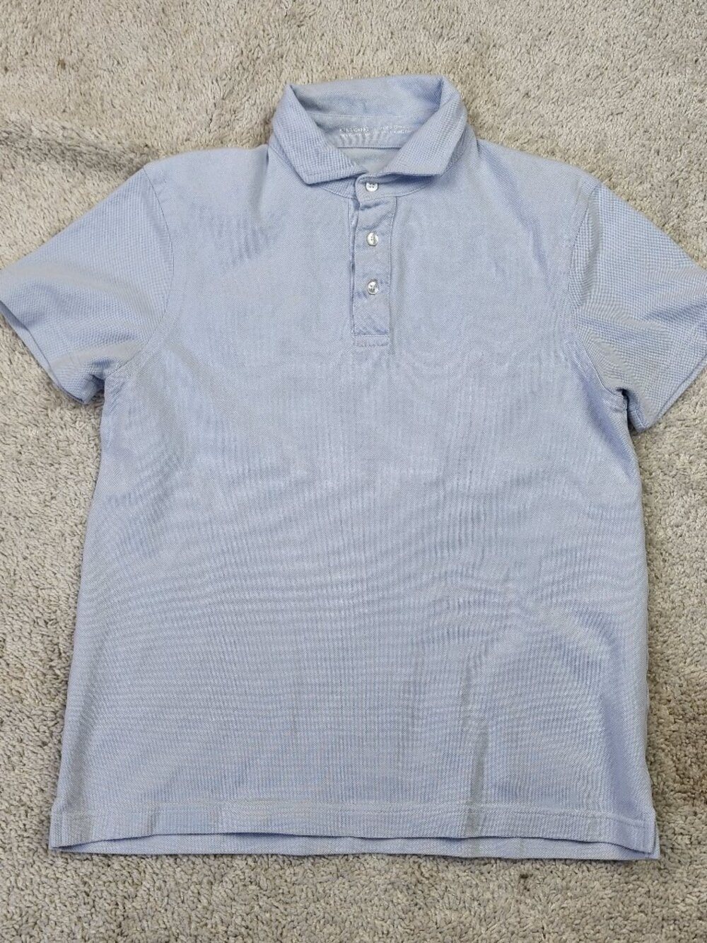 Kent Wang Polo Short Sleeve Shirt Men’s Size Large L Blue See Photos Measurement
